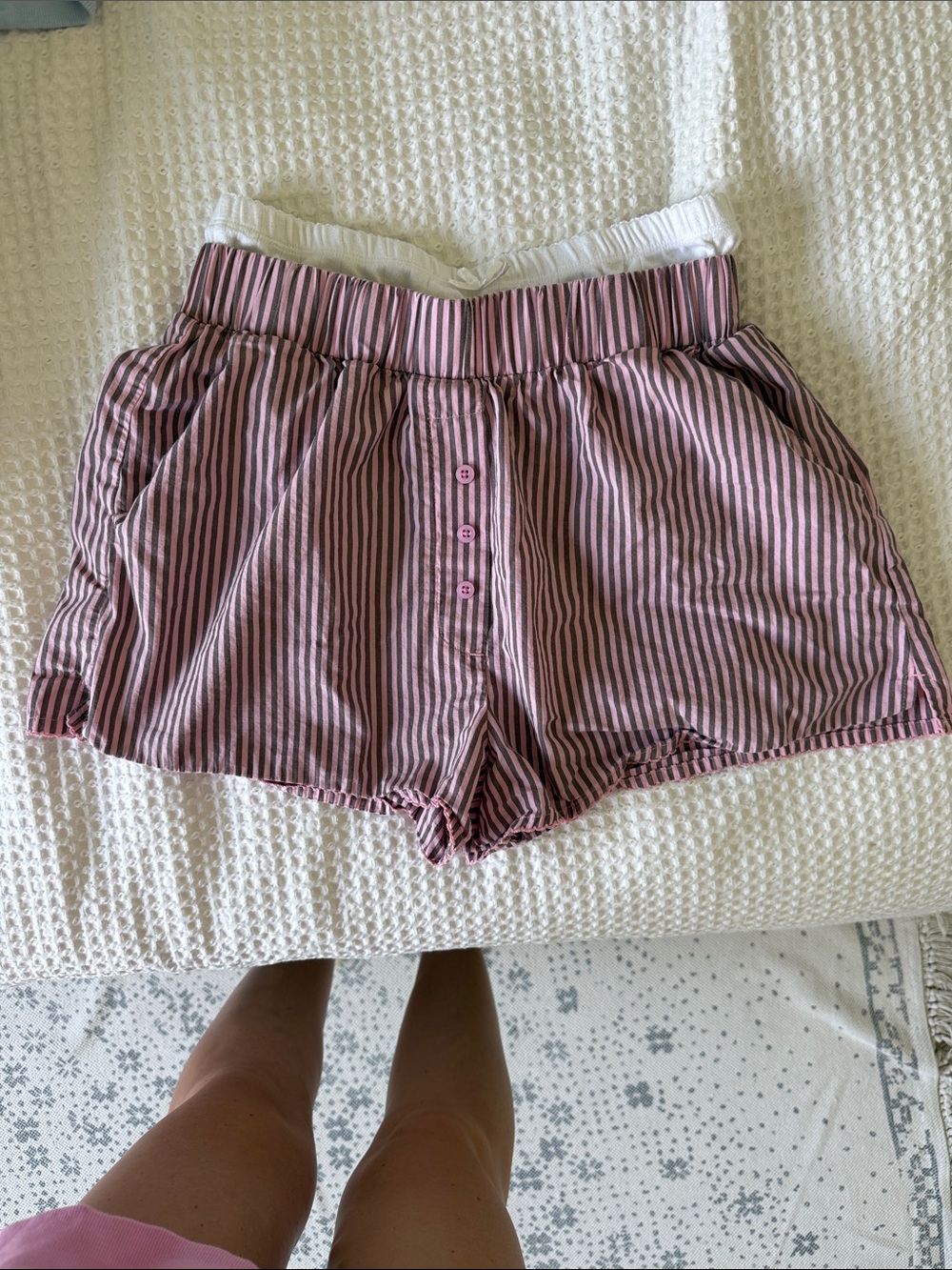 Daily Drills Pointelle Layered Poplin Shorts